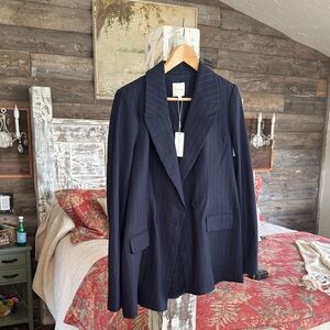 Favorite Daughter Dark Blue Pinstripe Blazer